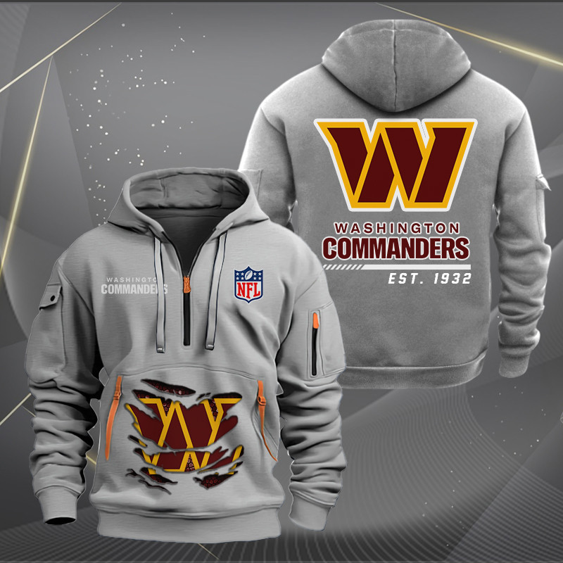 Washington Commanders New Personalized Quarter Zip Hoodie AZBTQZH000126 - Famjoys Washington Commanders New Personalized Quarter Zip Hoodie AZBTQZH000126 - Famjoys