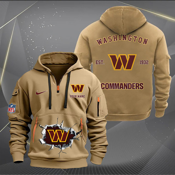Washington Commanders New Personalized Quarter Zip Hoodie AZBTQZH000139 - Famjoys Washington Commanders New Personalized Quarter Zip Hoodie AZBTQZH000139 - Famjoys