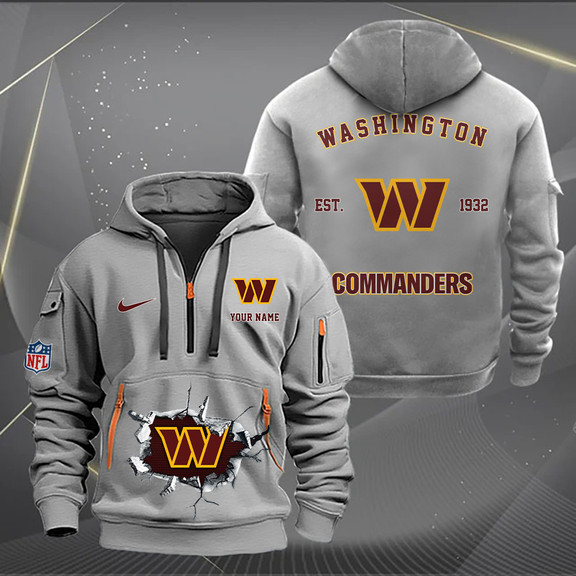 Washington Commanders New Personalized Quarter Zip Hoodie AZBTQZH000139 - Famjoys Washington Commanders New Personalized Quarter Zip Hoodie AZBTQZH000139 - Famjoys
