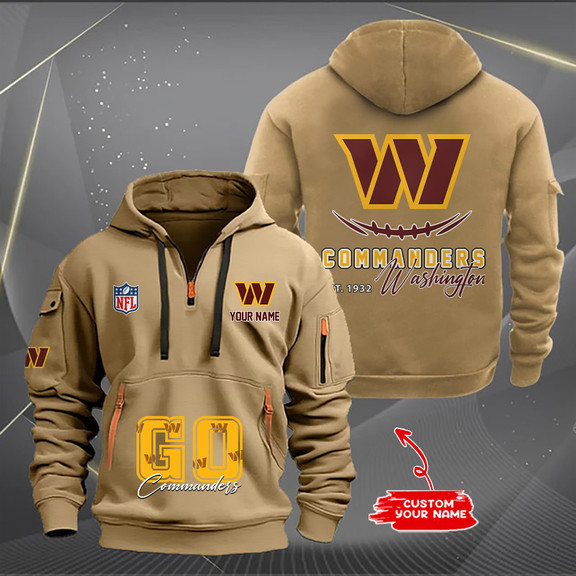 Washington Commanders New Personalized Quarter Zip Hoodie AZBTQZH000156 - Famjoys Washington Commanders New Personalized Quarter Zip Hoodie AZBTQZH000156 - Famjoys