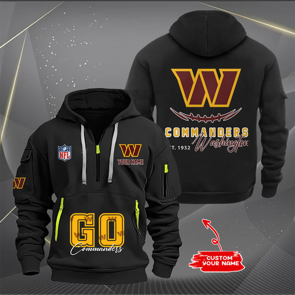 Washington Commanders New Personalized Quarter Zip Hoodie AZBTQZH000156 - Famjoys Washington Commanders New Personalized Quarter Zip Hoodie AZBTQZH000156 - Famjoys