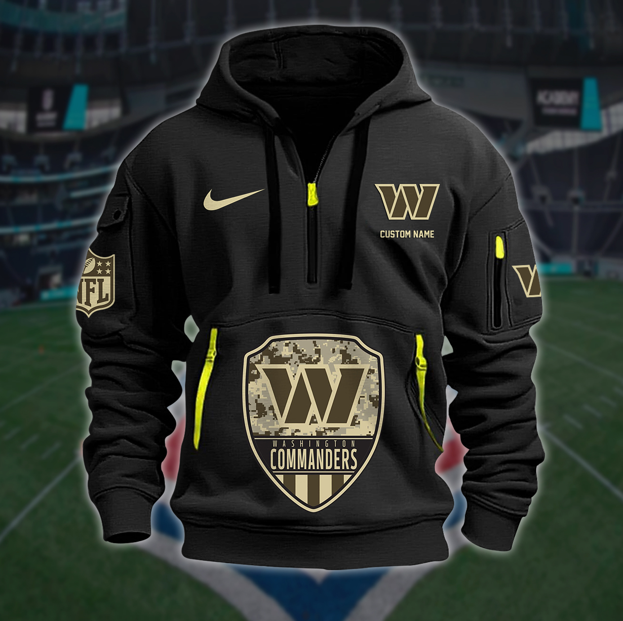 Washington Commanders New Personalized Quarter Zip Hoodie AZBTQZH000206 - Famjoys Washington Commanders New Personalized Quarter Zip Hoodie AZBTQZH000206 - Famjoys