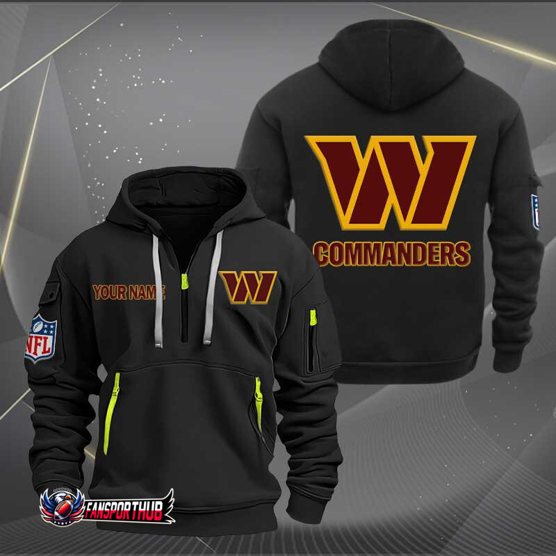 Washington Commanders New Personalized Quarter Zip Hoodie AZBTQZH000233 - Famjoys Washington Commanders New Personalized Quarter Zip Hoodie AZBTQZH000233 - Famjoys