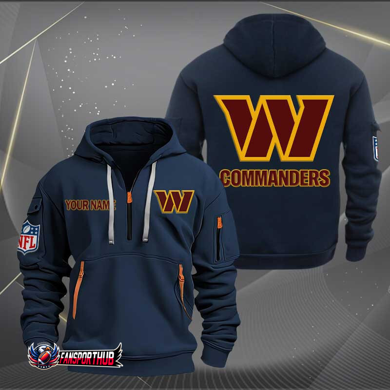 Washington Commanders New Personalized Quarter Zip Hoodie AZBTQZH000233 - Famjoys Washington Commanders New Personalized Quarter Zip Hoodie AZBTQZH000233 - Famjoys