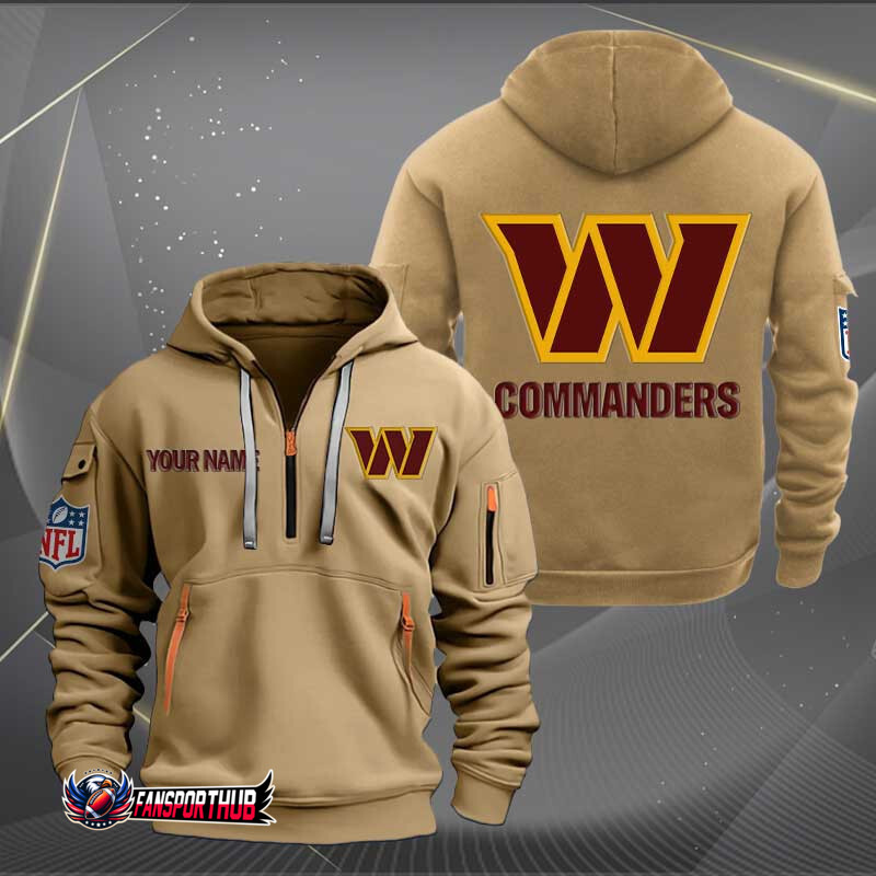 Washington Commanders New Personalized Quarter Zip Hoodie AZBTQZH000233 - Famjoys Washington Commanders New Personalized Quarter Zip Hoodie AZBTQZH000233 - Famjoys