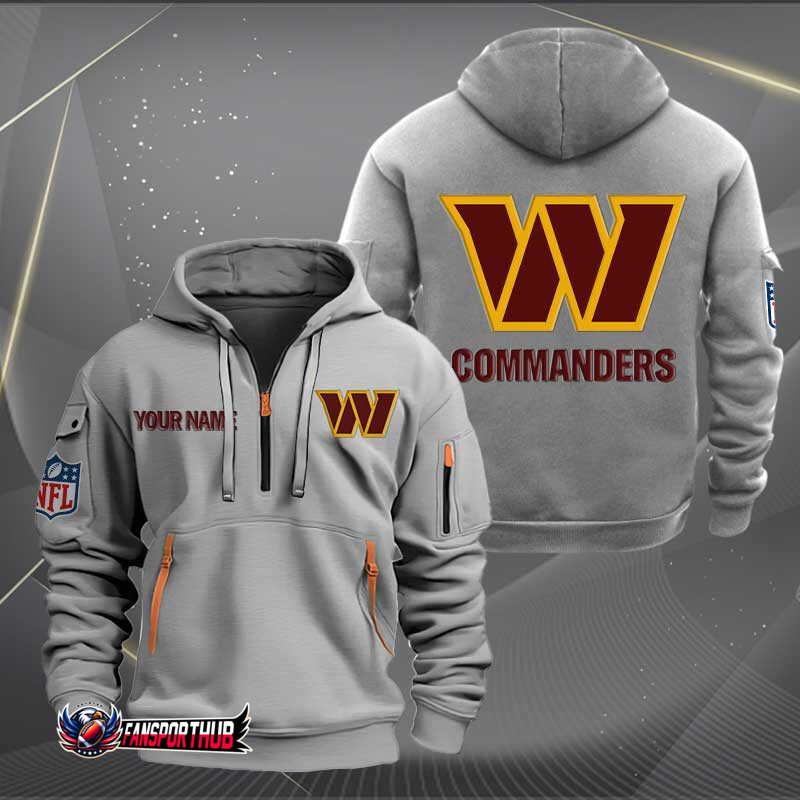 Washington Commanders New Personalized Quarter Zip Hoodie AZBTQZH000233 - Famjoys Washington Commanders New Personalized Quarter Zip Hoodie AZBTQZH000233 - Famjoys