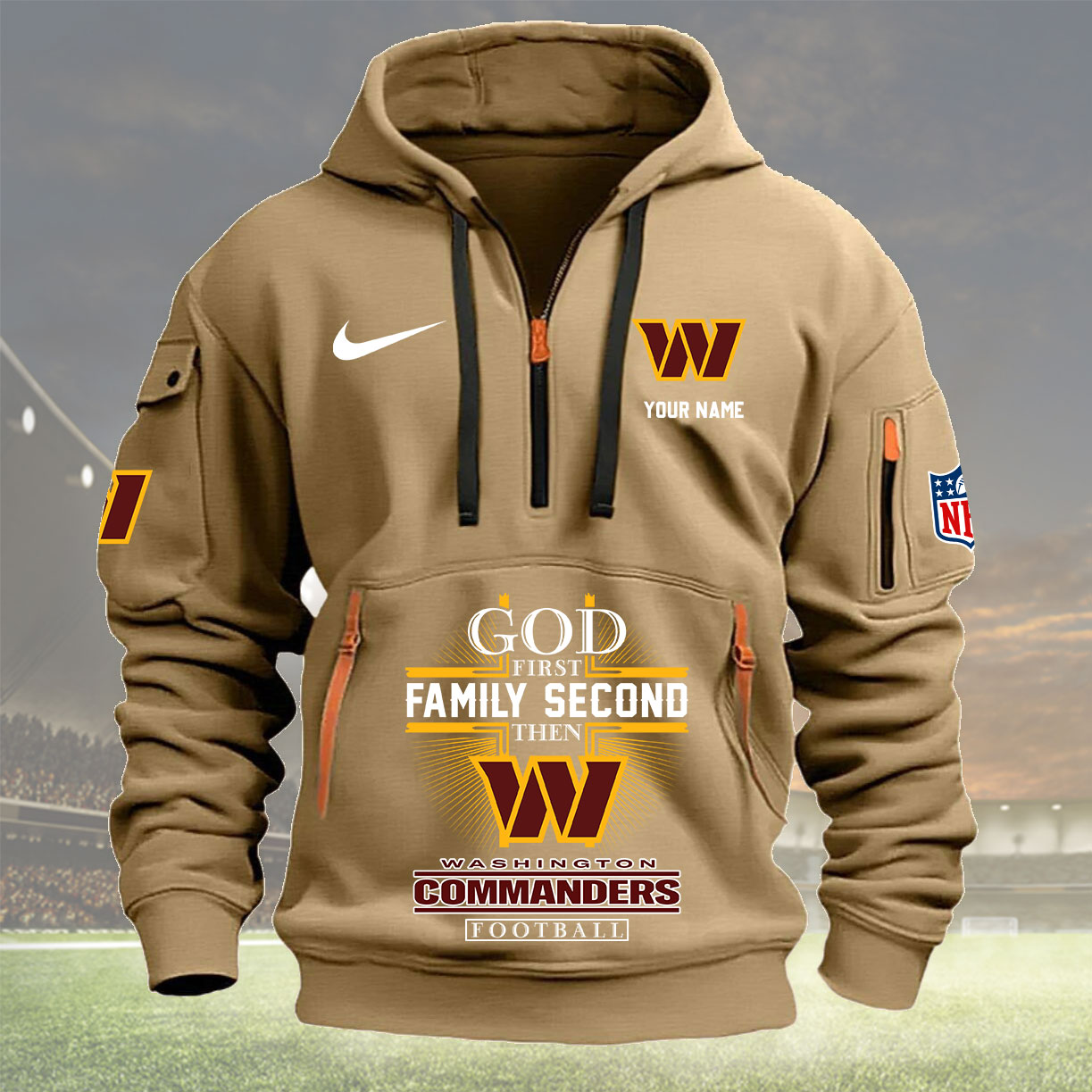 Washington Commanders Personalized Quarter Zip Hoodie New Collection AZBTQZH000240 - Famjoys Washington Commanders Personalized Quarter Zip Hoodie New Collection AZBTQZH000240 - Famjoys