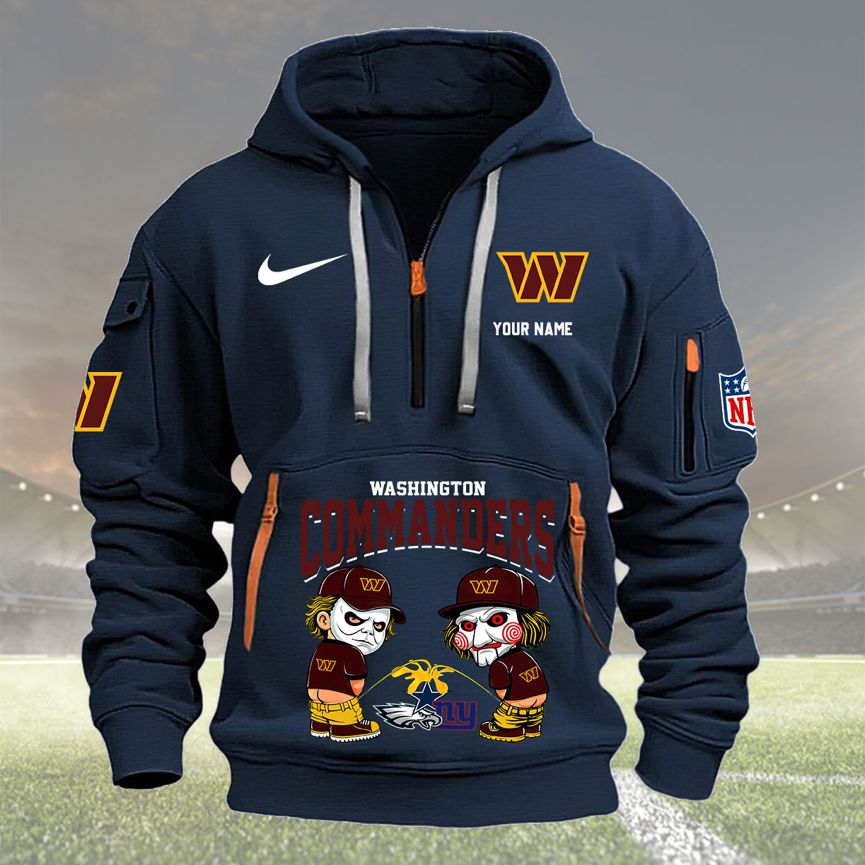 Washington Commanders Personalized Quarter Zip Hoodie New Collection AZBTQZH000273 - Famjoys Washington Commanders Personalized Quarter Zip Hoodie New Collection AZBTQZH000273 - Famjoys