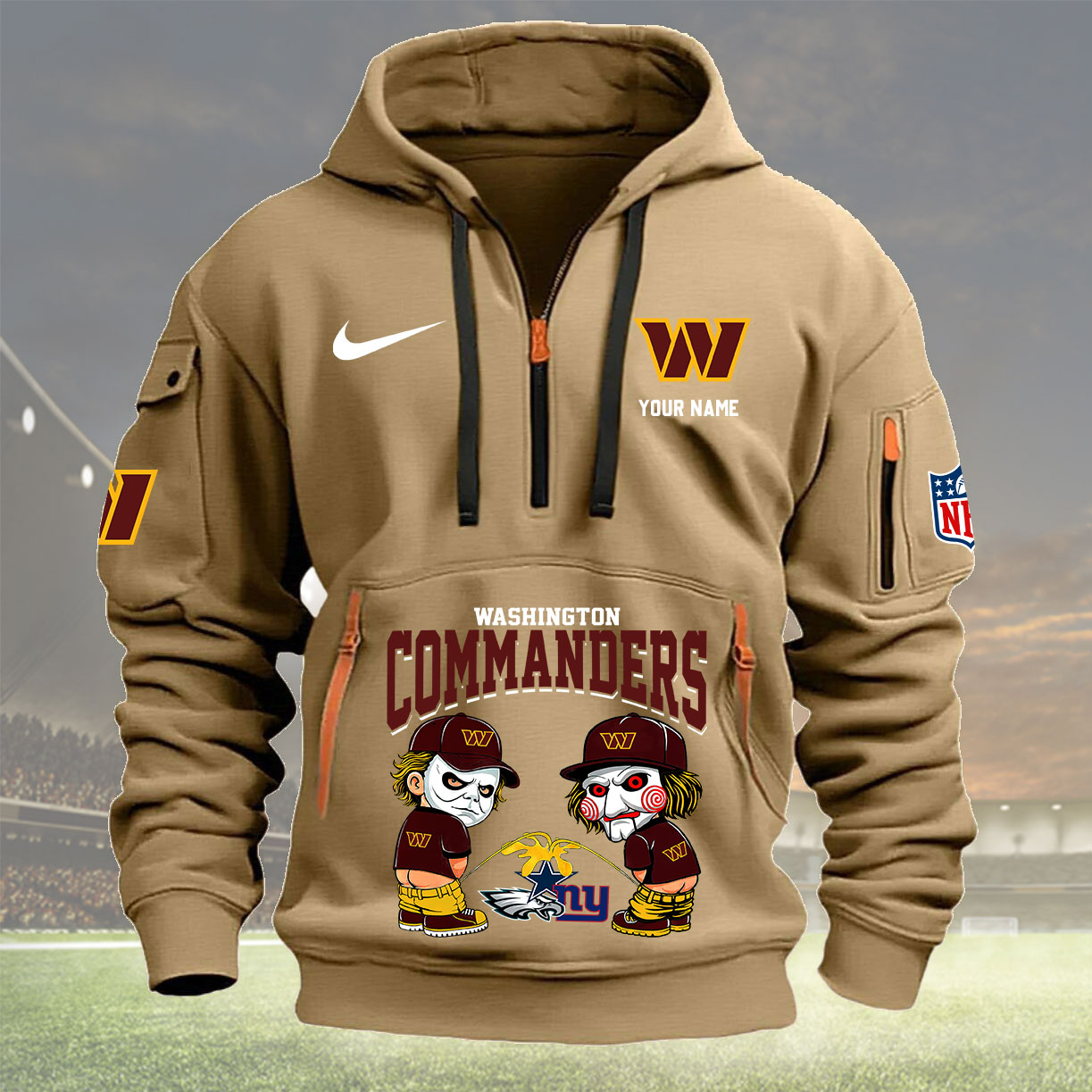 Washington Commanders Personalized Quarter Zip Hoodie New Collection AZBTQZH000273 - Famjoys Washington Commanders Personalized Quarter Zip Hoodie New Collection AZBTQZH000273 - Famjoys