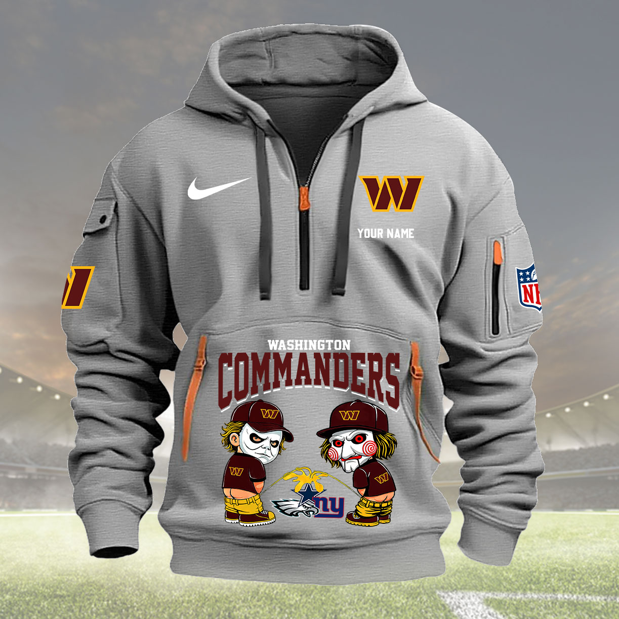 Washington Commanders Personalized Quarter Zip Hoodie New Collection AZBTQZH000273 - Famjoys Washington Commanders Personalized Quarter Zip Hoodie New Collection AZBTQZH000273 - Famjoys