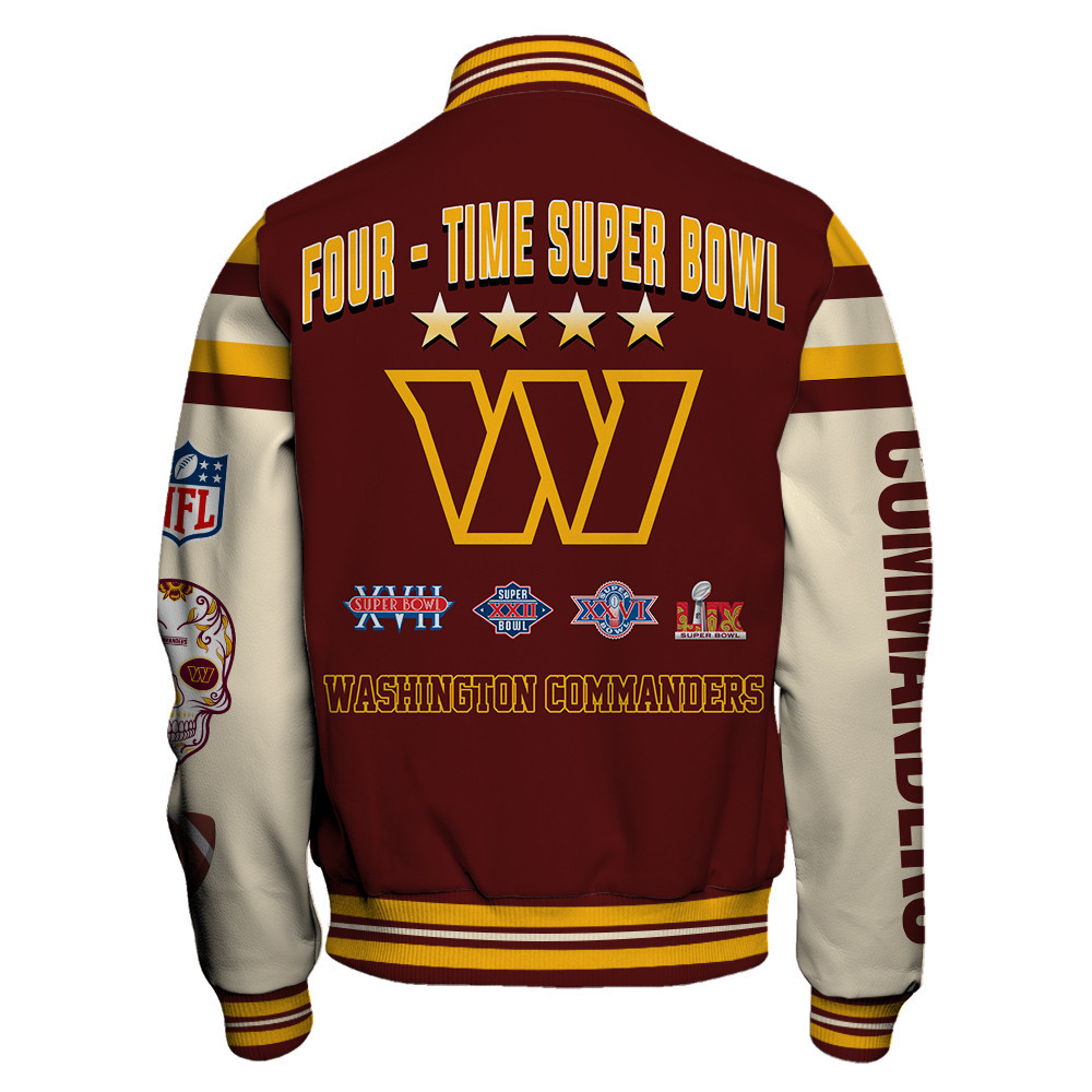 Washington Commanders Power Super Bowl Winners Varsity Jacket - Famjoys Washington Commanders Power Super Bowl Winners Varsity Jacket - Famjoys