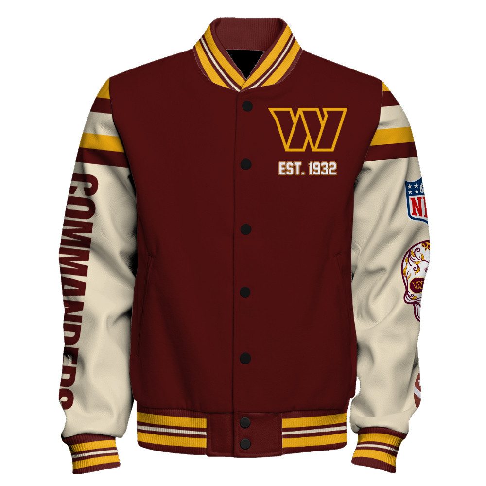 Washington Commanders Power Super Bowl Winners Varsity Jacket - Famjoys Washington Commanders Power Super Bowl Winners Varsity Jacket - Famjoys