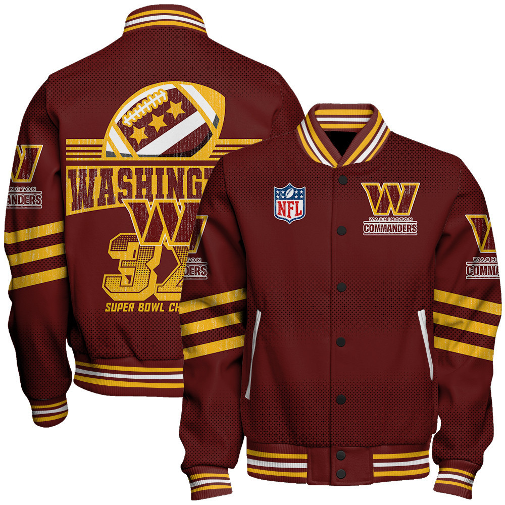 Washington Commanders Proud Of Every Championship Win Unisex Varsity Jacket - Famjoys Washington Commanders Proud Of Every Championship Win Unisex Varsity Jacket - Famjoys