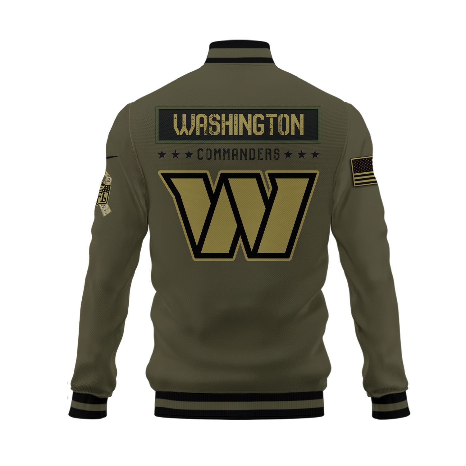 Washington Commanders Salute To Service Club Baseball Jacket Varsity Jacket - Green - Famjoys Washington Commanders Salute To Service Club Baseball Jacket Varsity Jacket - Green - Famjoys