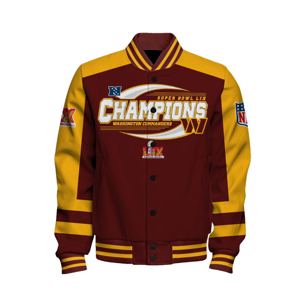 Washington Commanders Super Bowl 2025 Victory A Champion's Choice Varsity Jacket - Famjoys Washington Commanders Super Bowl 2025 Victory A Champion's Choice Varsity Jacket - Famjoys
