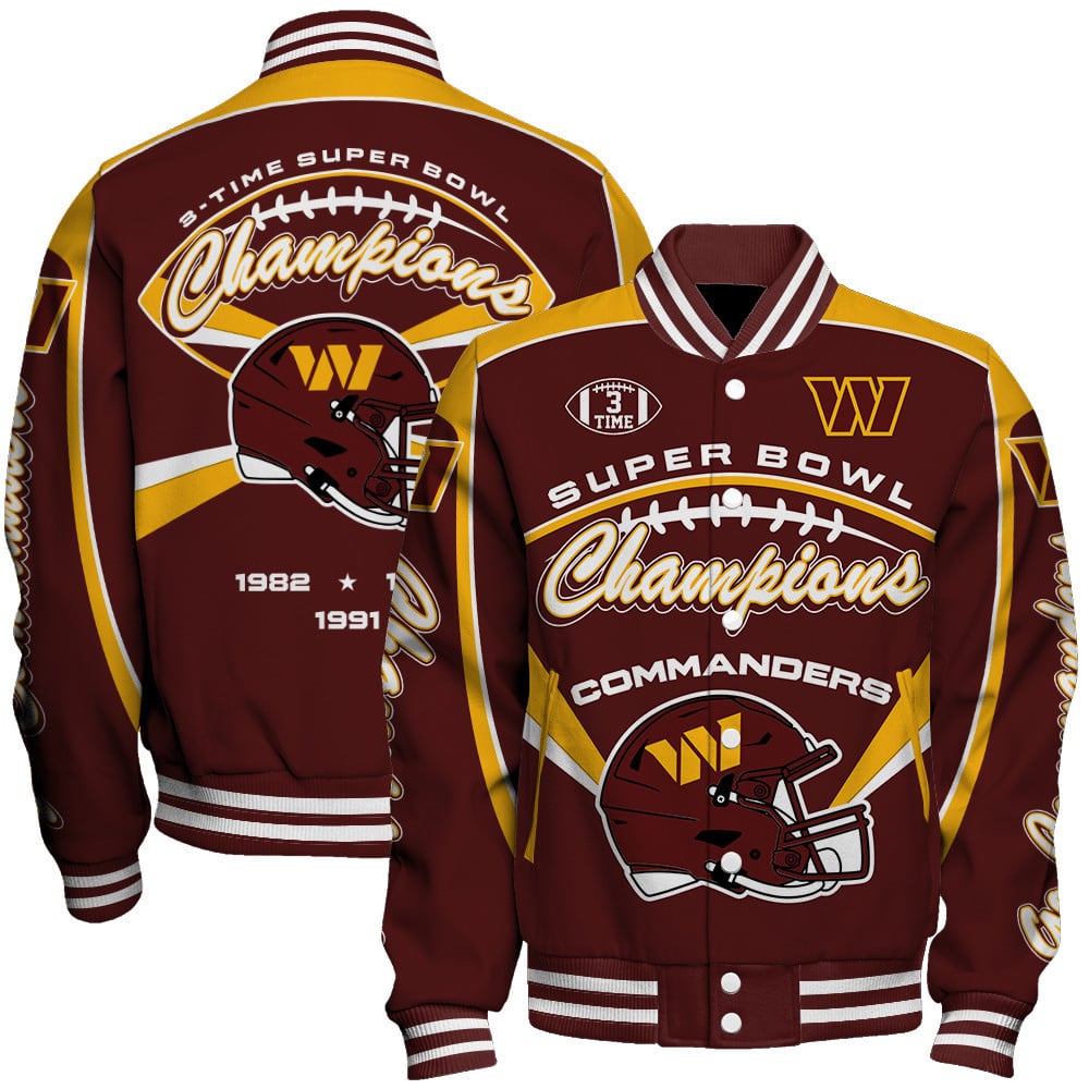 Washington Commanders Super Bowl Champions We'll Always Be Together Varsity Jacket - Famjoys Washington Commanders Super Bowl Champions We'll Always Be Together Varsity Jacket - Famjoys
