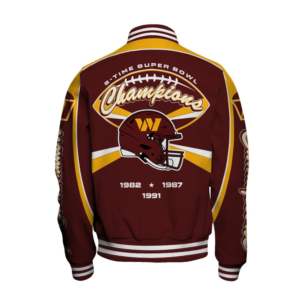Washington Commanders Super Bowl Champions We'll Always Be Together Varsity Jacket - Famjoys Washington Commanders Super Bowl Champions We'll Always Be Together Varsity Jacket - Famjoys