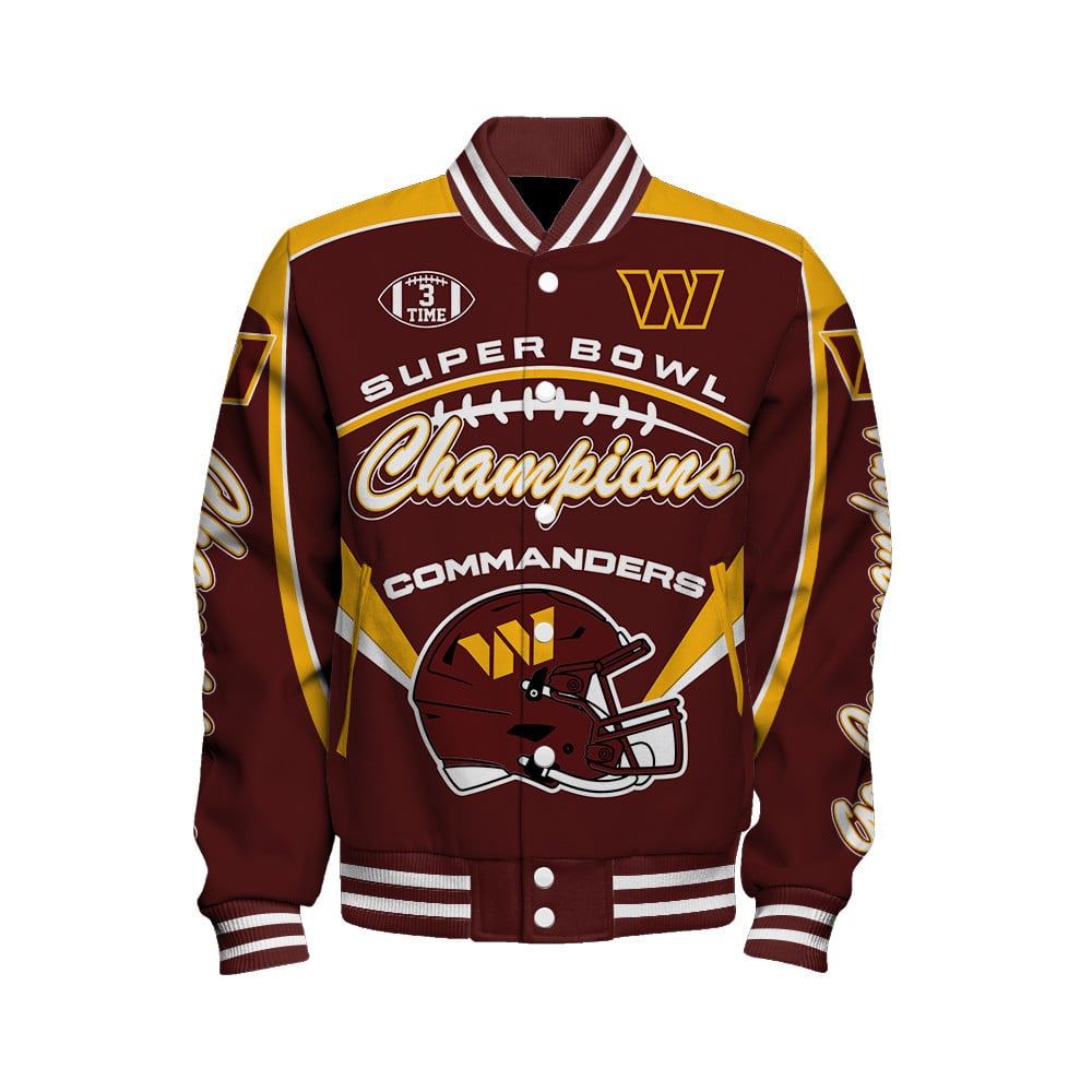 Washington Commanders Super Bowl Champions We'll Always Be Together Varsity Jacket - Famjoys Washington Commanders Super Bowl Champions We'll Always Be Together Varsity Jacket - Famjoys