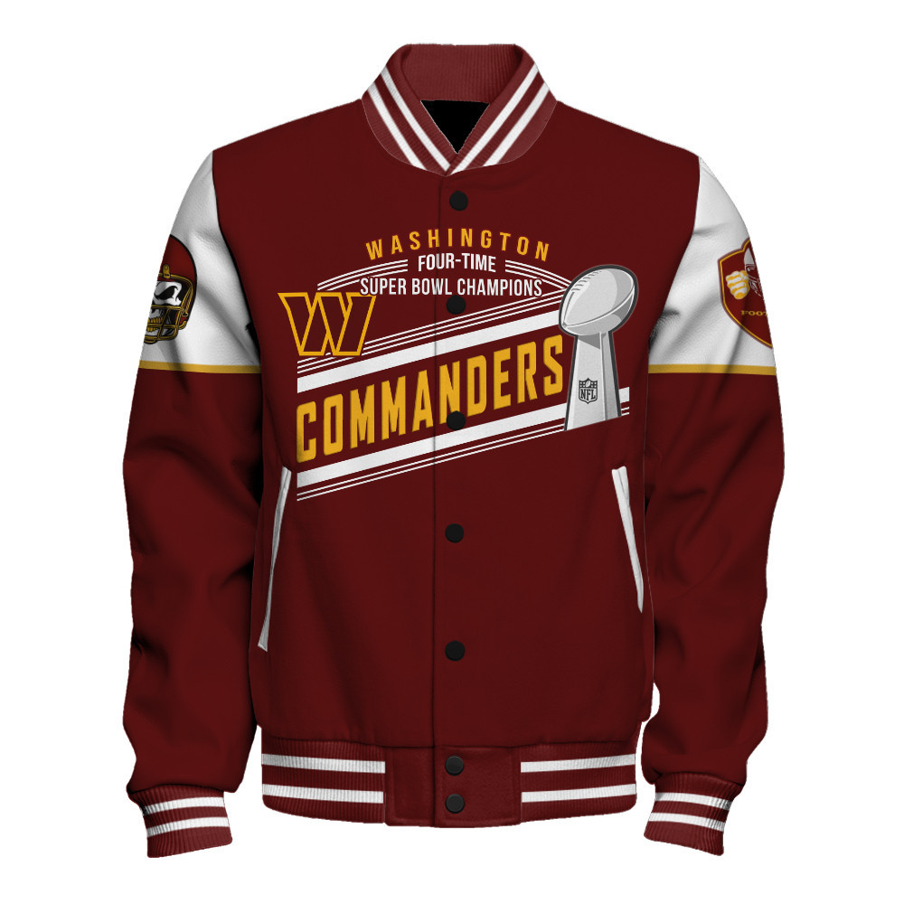 Washington Commanders Super Bowl LIX A New Pinnacle Varsity Jacket - V1 - Famjoys Washington Commanders Super Bowl LIX A New Pinnacle Varsity Jacket - V1 - Famjoys