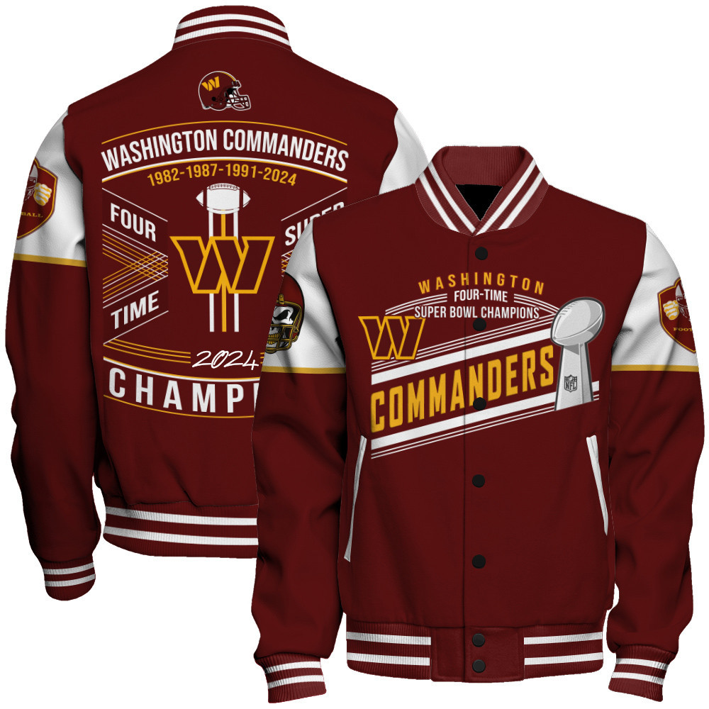 Washington Commanders Super Bowl LIX A New Pinnacle Varsity Jacket - V1 - Famjoys Washington Commanders Super Bowl LIX A New Pinnacle Varsity Jacket - V1 - Famjoys