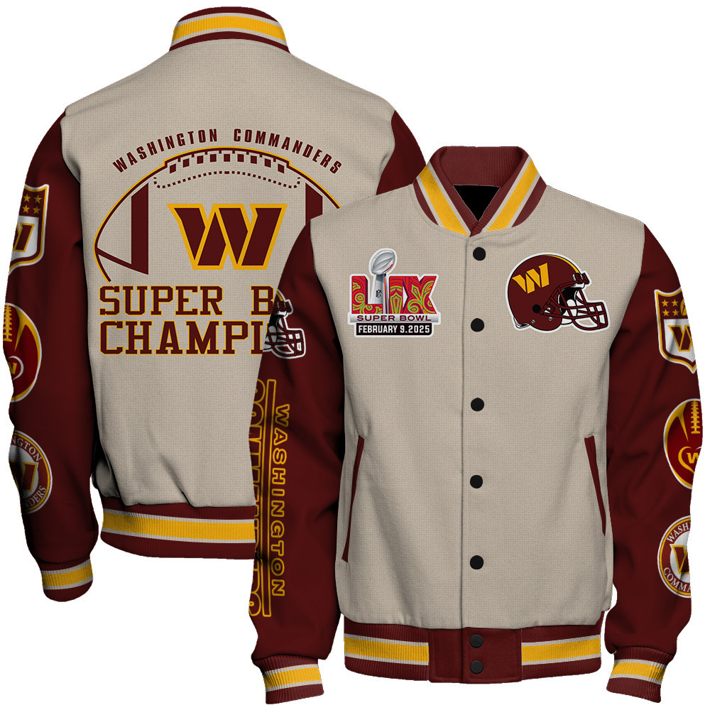 Washington Commanders Super Bowl LIX Lead The Way Varsity Jacket - Famjoys Washington Commanders Super Bowl LIX Lead The Way Varsity Jacket - Famjoys