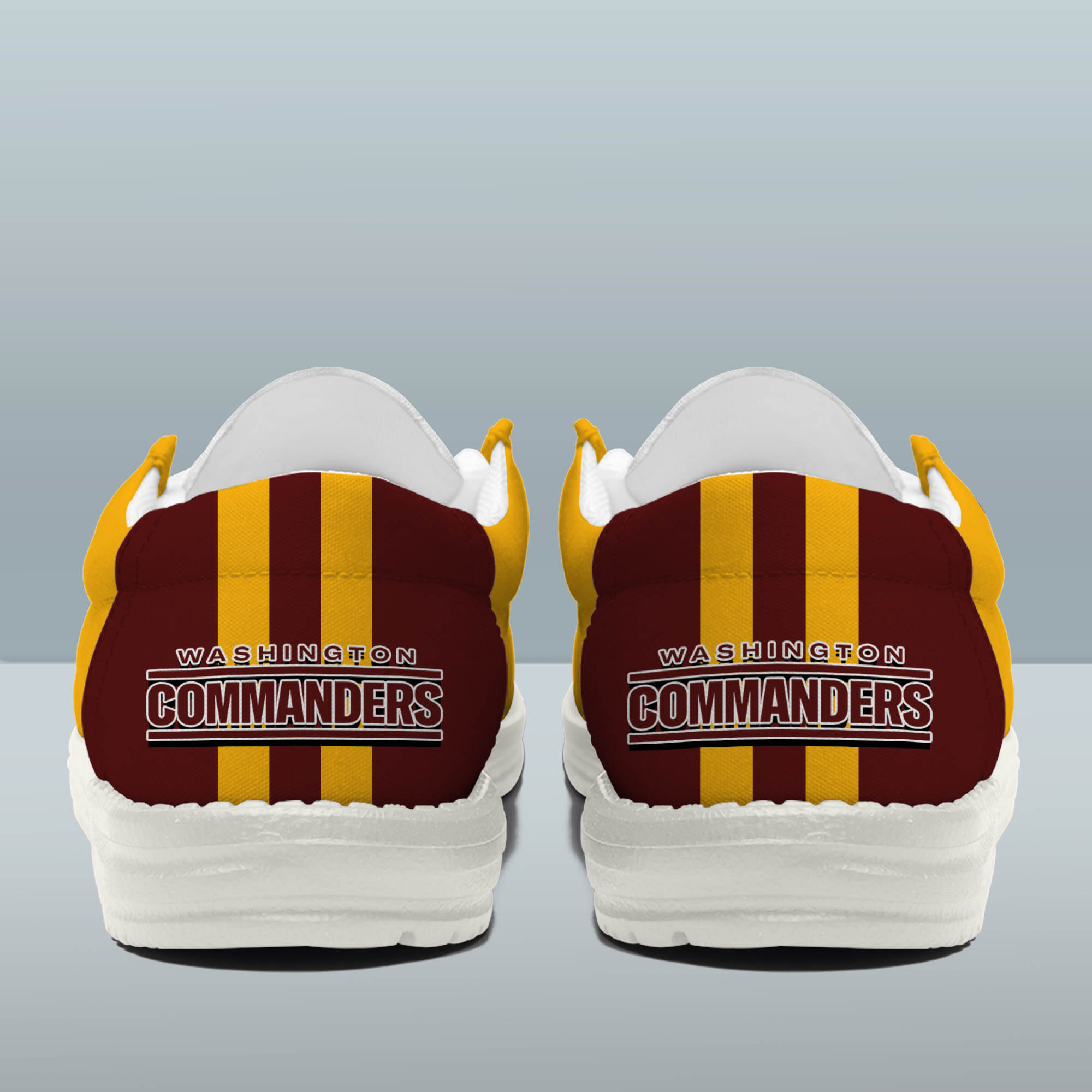Washington Commanders Team White Canvas Loafer Shoes Personalized Your Name - Famjoys Washington Commanders Team White Canvas Loafer Shoes Personalized Your Name - Famjoys