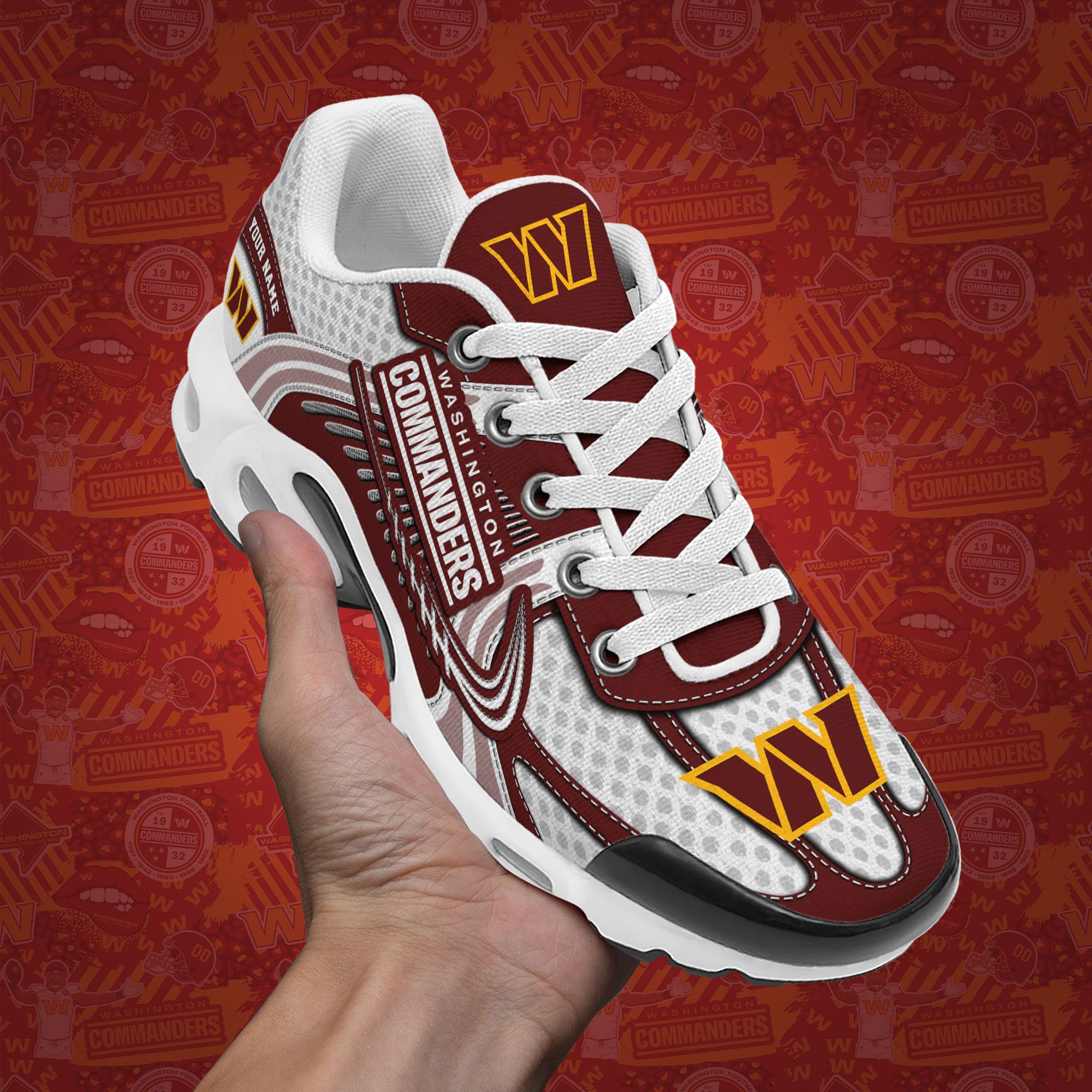Washington Commanders TN Shoes Custom Your Name, Sport Team Shoes, Shoes For Sport Lovers, Gifts For Fans ETRG-62469 - Famjoys Washington Commanders TN Shoes Custom Your Name, Sport Team Shoes, Shoes For Sport Lovers, Gifts For Fans ETRG-62469 - Famjoys