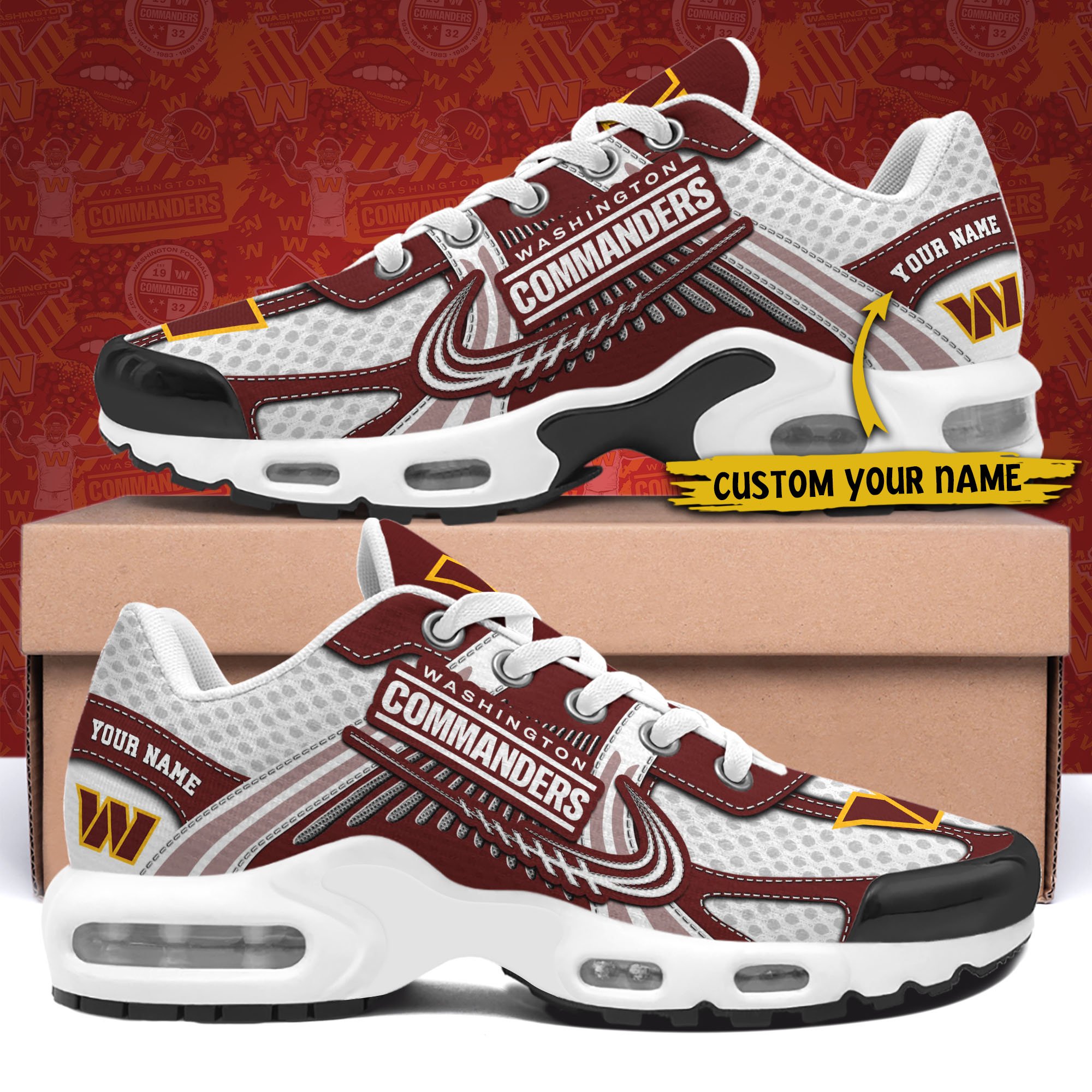 Washington Commanders TN Shoes Custom Your Name, Sport Team Shoes, Shoes For Sport Lovers, Gifts For Fans ETRG-62469 - Famjoys Washington Commanders TN Shoes Custom Your Name, Sport Team Shoes, Shoes For Sport Lovers, Gifts For Fans ETRG-62469 - Famjoys