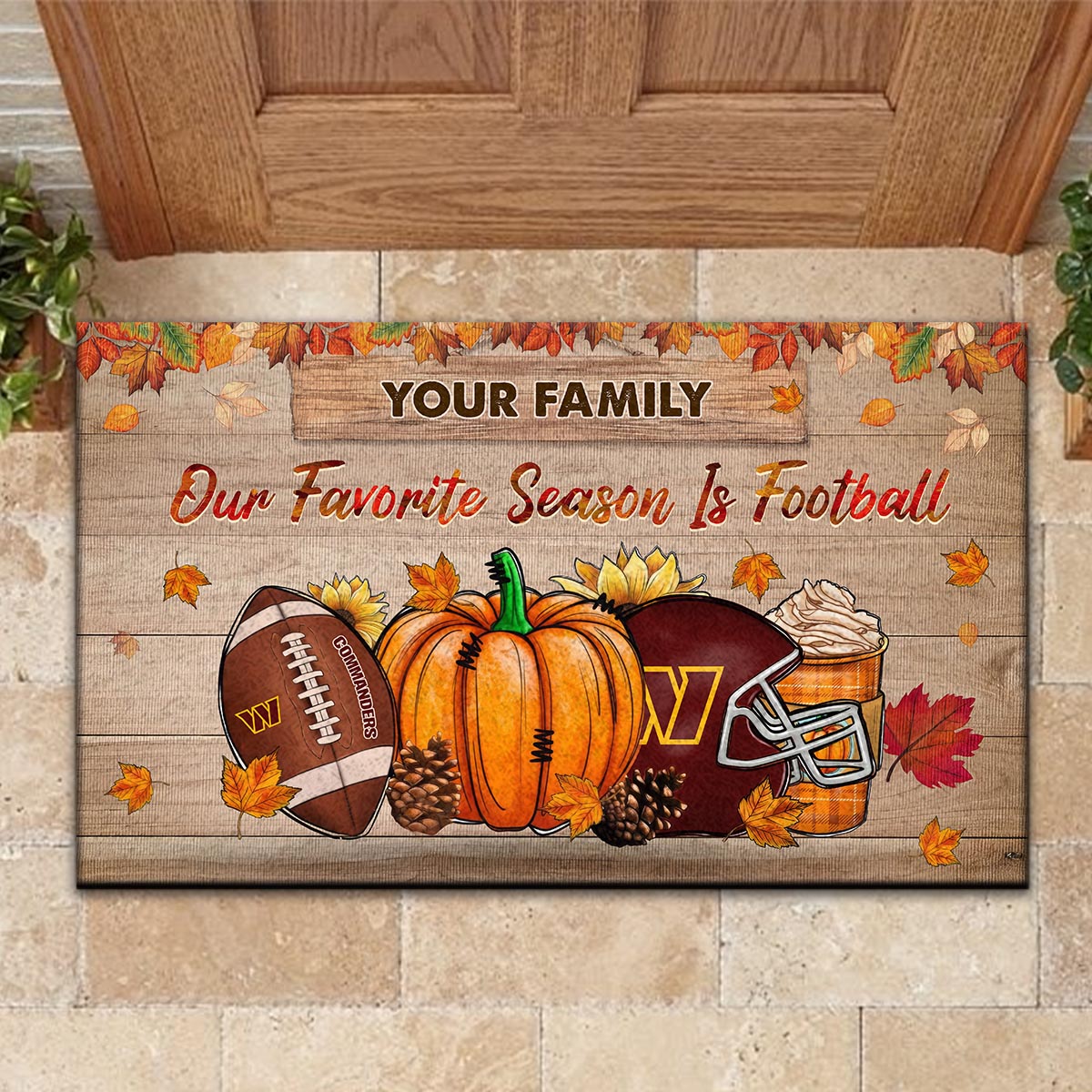 Washington CommandersOur Favorite Season is Football Doormat - Famjoys Washington CommandersOur Favorite Season is Football Doormat - Famjoys