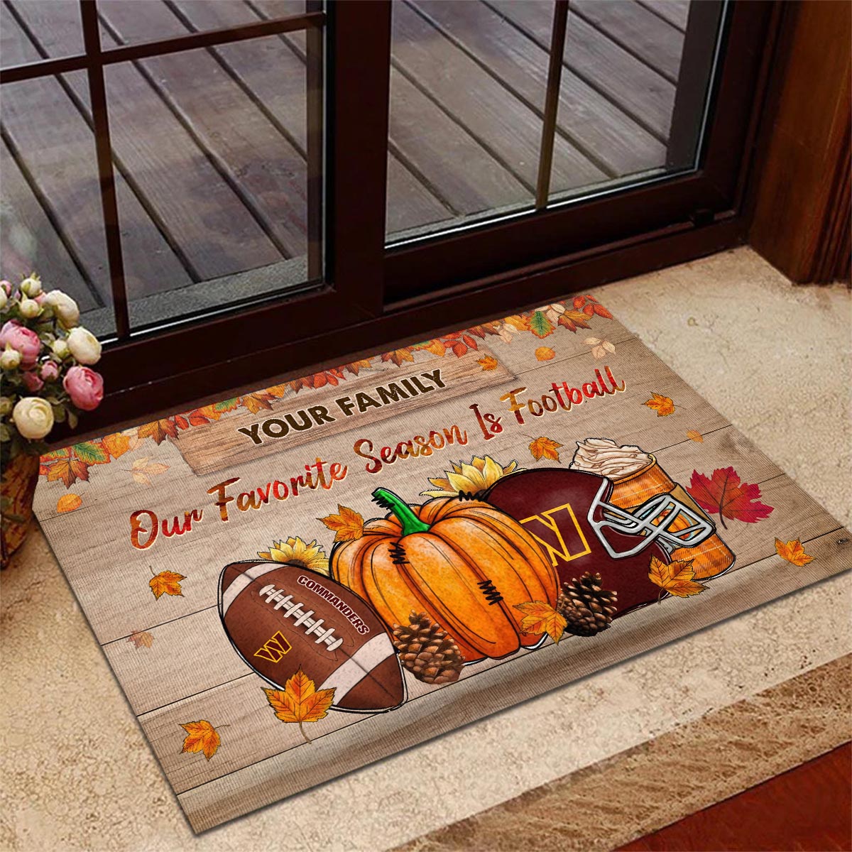 Washington CommandersOur Favorite Season is Football Doormat - Famjoys Washington CommandersOur Favorite Season is Football Doormat - Famjoys