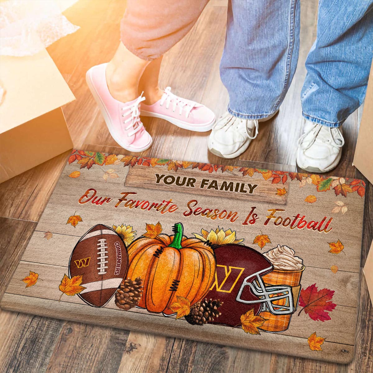 Washington CommandersOur Favorite Season is Football Doormat - Famjoys Washington CommandersOur Favorite Season is Football Doormat - Famjoys