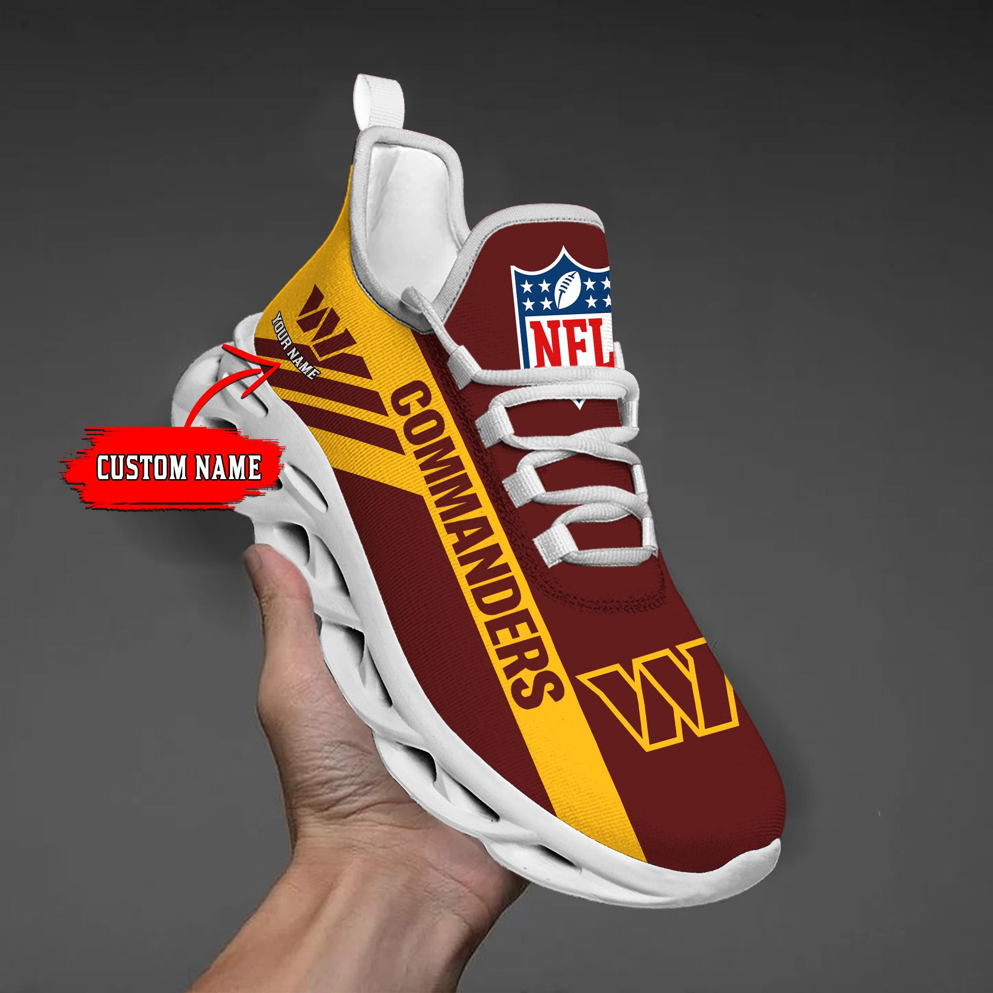 Washington Football Custom Name Max Soul Shoes - Famjoys Washington Football Custom Name Max Soul Shoes - Famjoys