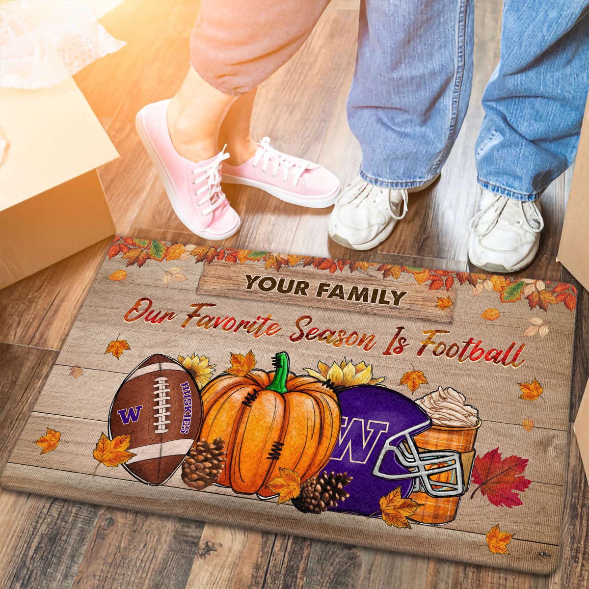 Washington Huskies Our Favorite Season is Football Doormat - Famjoys Washington Huskies Our Favorite Season is Football Doormat - Famjoys