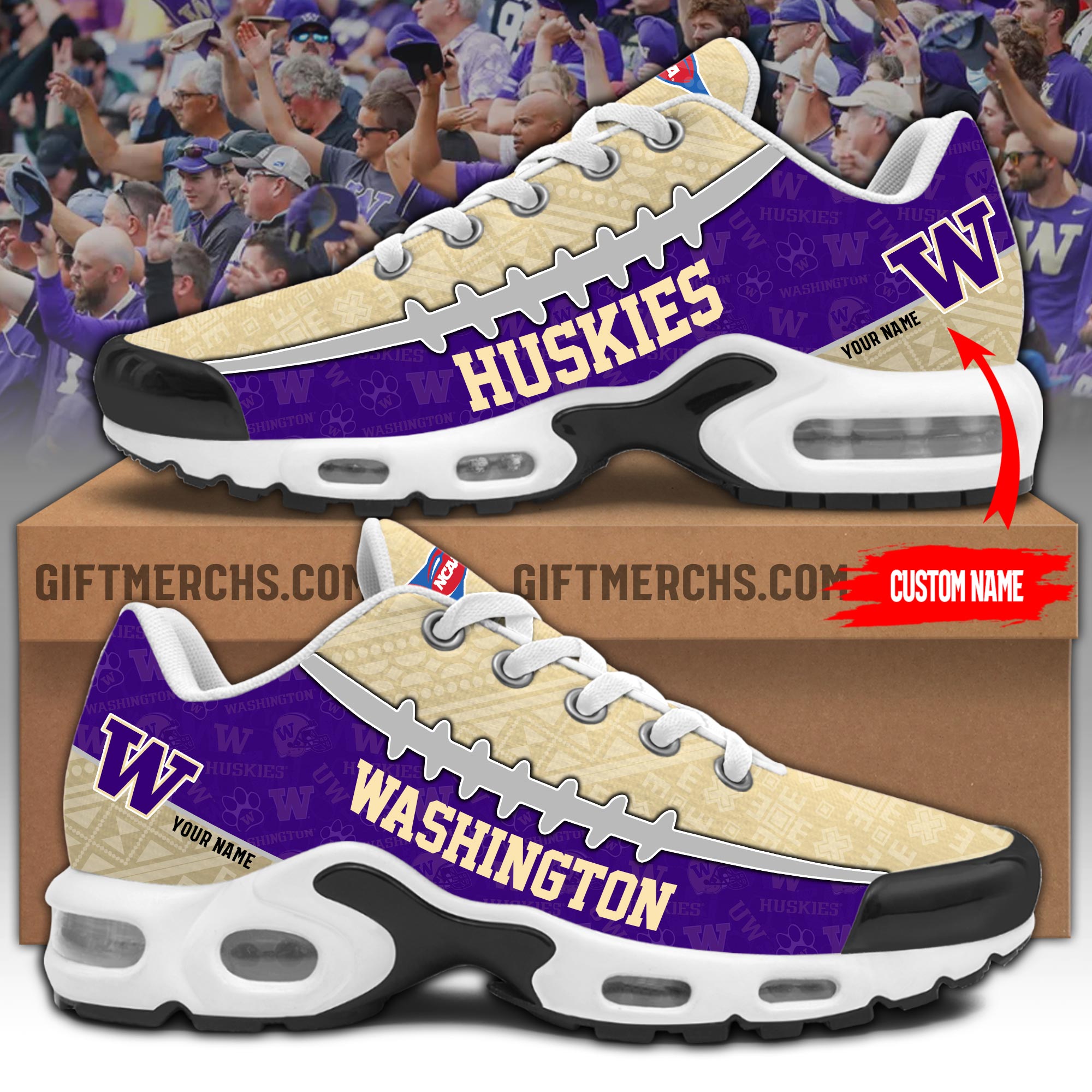 Washington Huskies Personalized Shoes - Famjoys Washington Huskies Personalized Shoes - Famjoys