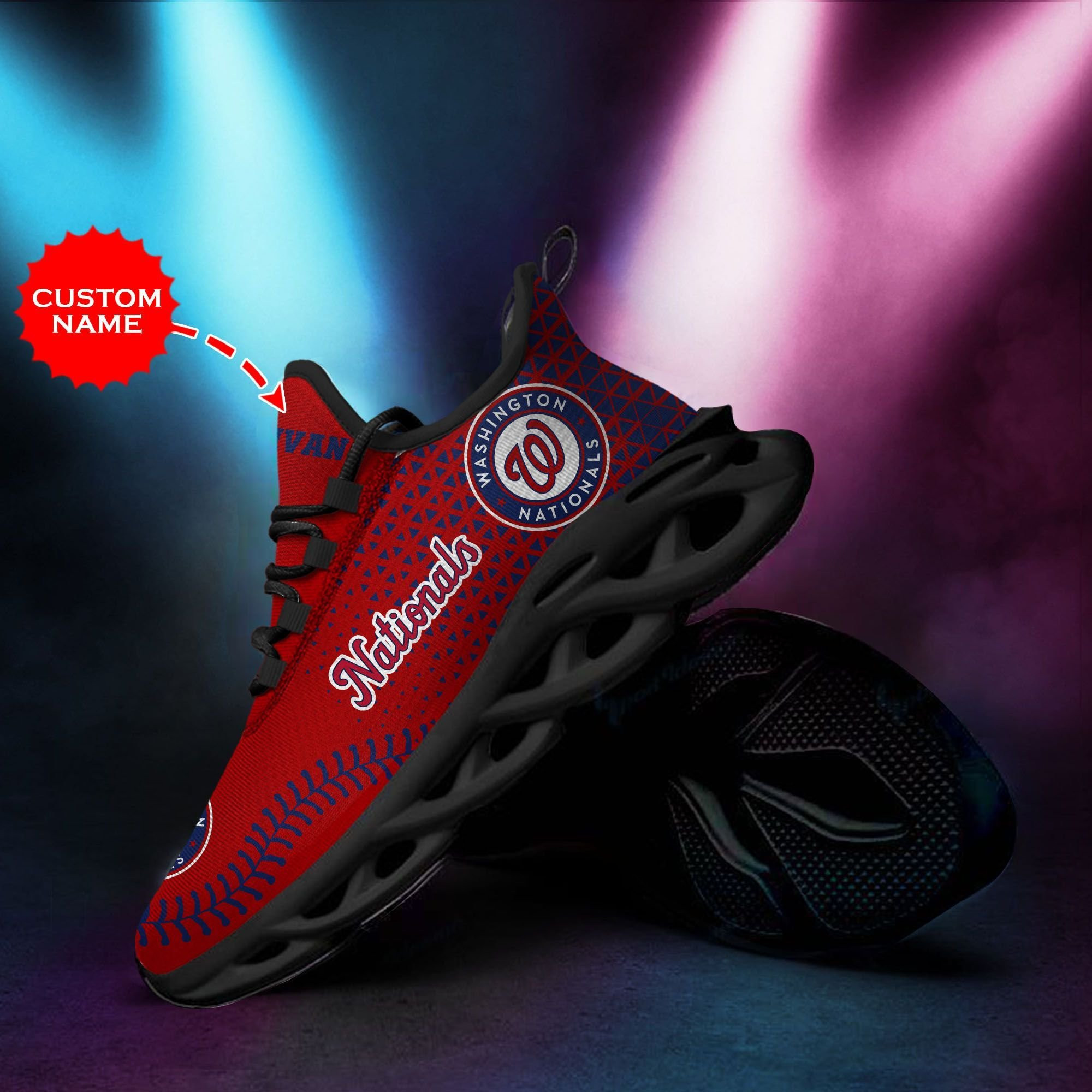 Washington Nationals Custom Personalized Max Soul Sneakers Shoes