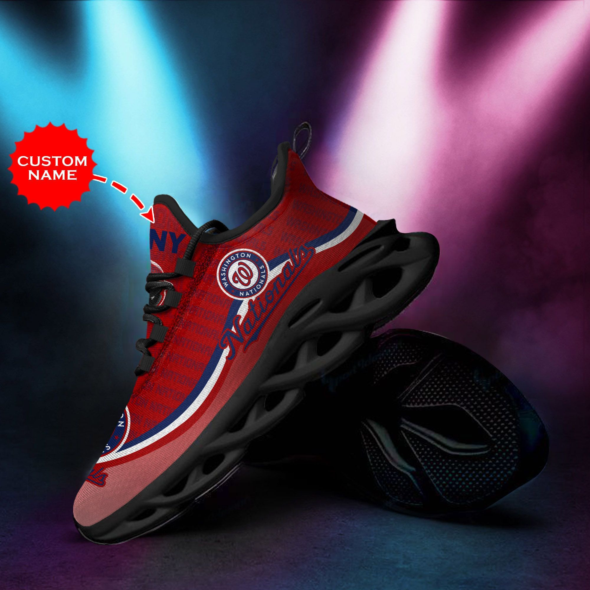 Washington Nationals Custom Personalized Max Soul Sneakers Shoes