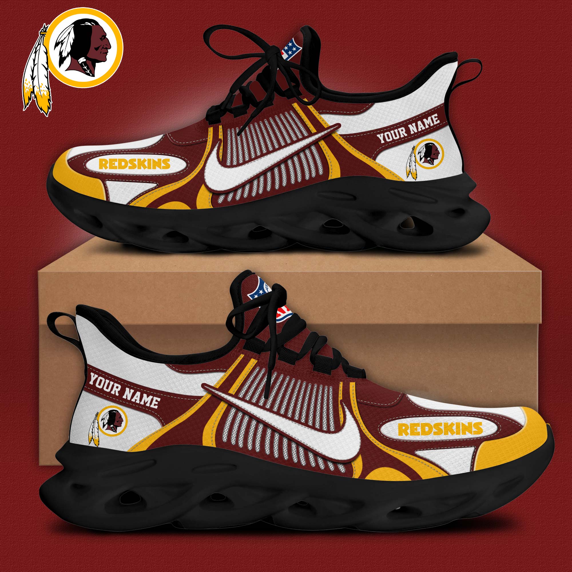 Washington Redskin Personalized Shoes - Famjoys Washington Redskin Personalized Shoes - Famjoys