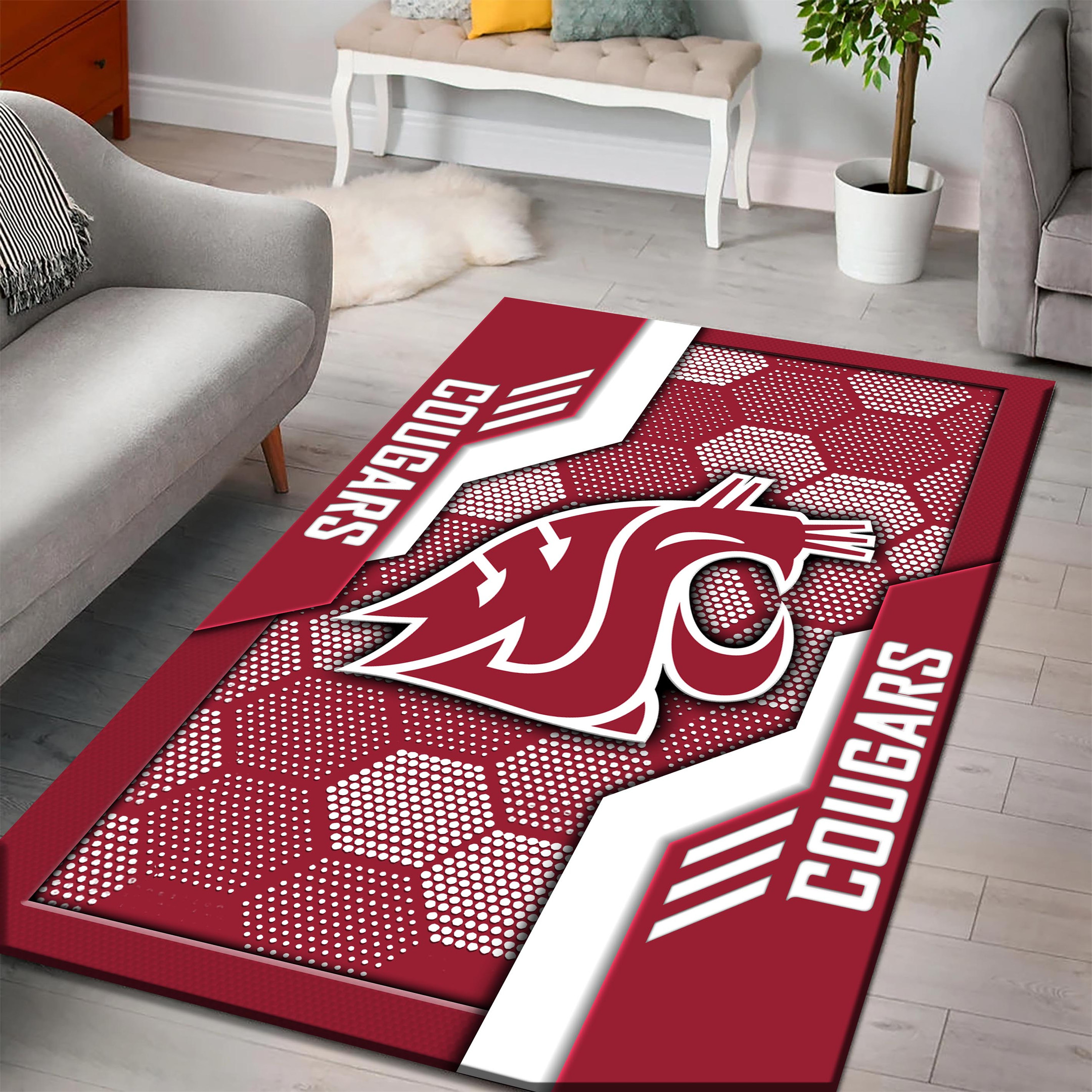 Washington State Cougars Area Rugs 3814 - Famjoys Washington State Cougars Area Rugs 3814 - Famjoys