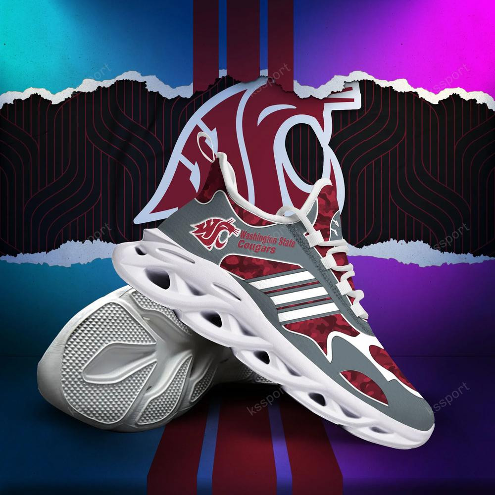 Washington State Cougars Max Soul Clunky, Camo Running Sneakers For Fan Ever - Famjoys Washington State Cougars Max Soul Clunky, Camo Running Sneakers For Fan Ever - Famjoys