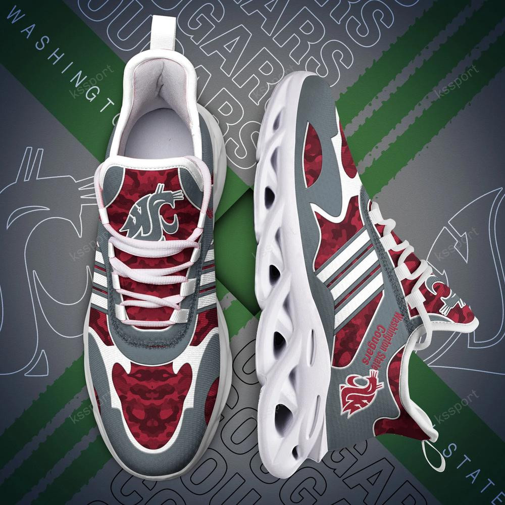 Washington State Cougars Max Soul Clunky, Camo Running Sneakers For Fan Ever - Famjoys Washington State Cougars Max Soul Clunky, Camo Running Sneakers For Fan Ever - Famjoys