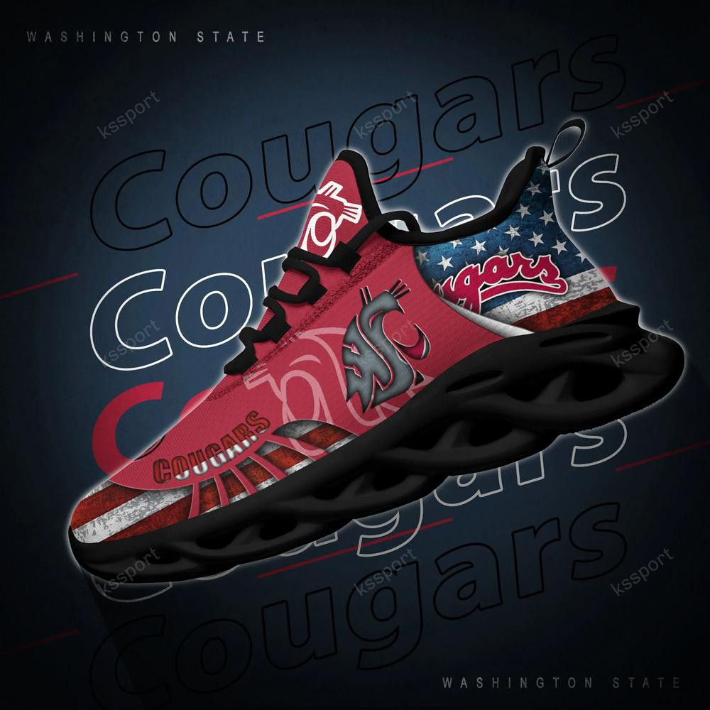 Washington State Cougars Max Soul Clunky Shoes - Famjoys Washington State Cougars Max Soul Clunky Shoes - Famjoys