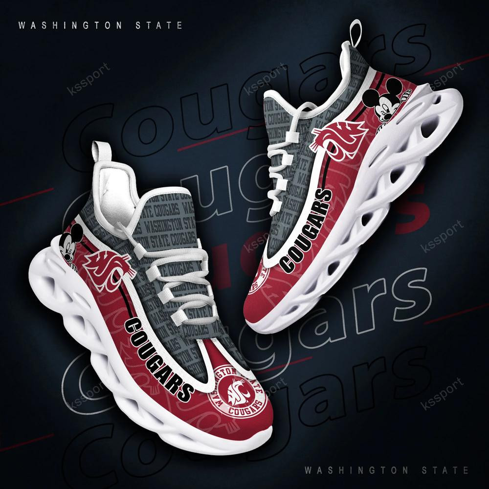 Washington State Cougars Max Soul Clunky Sneakers - Famjoys Washington State Cougars Max Soul Clunky Sneakers - Famjoys