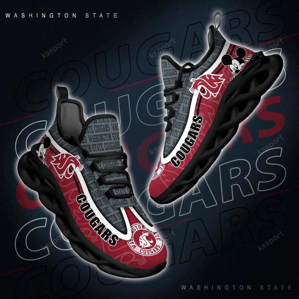 Washington State Cougars Max Soul Clunky Sneakers - Famjoys Washington State Cougars Max Soul Clunky Sneakers - Famjoys