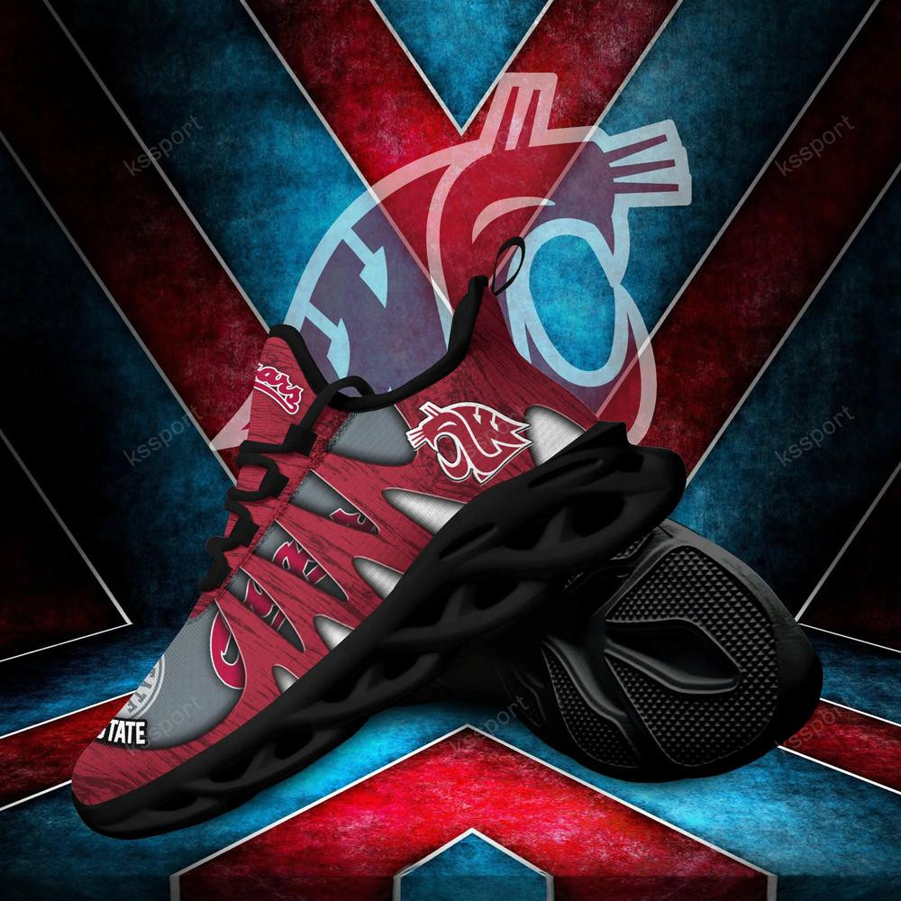 Washington State Cougars Max Soul Shoes, Running Sneakers - Famjoys Washington State Cougars Max Soul Shoes, Running Sneakers - Famjoys