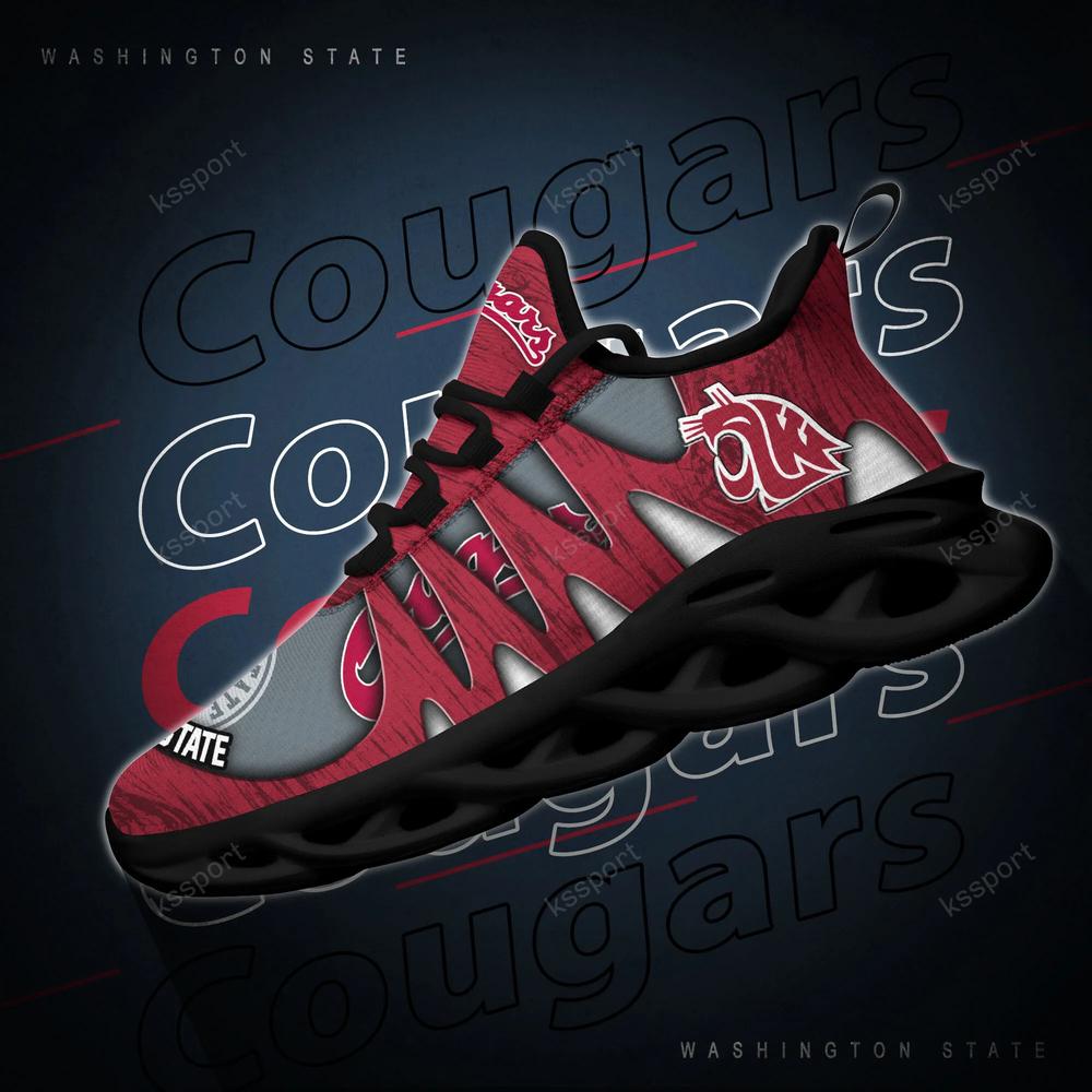 Washington State Cougars Max Soul Shoes, Running Sneakers - Famjoys Washington State Cougars Max Soul Shoes, Running Sneakers - Famjoys