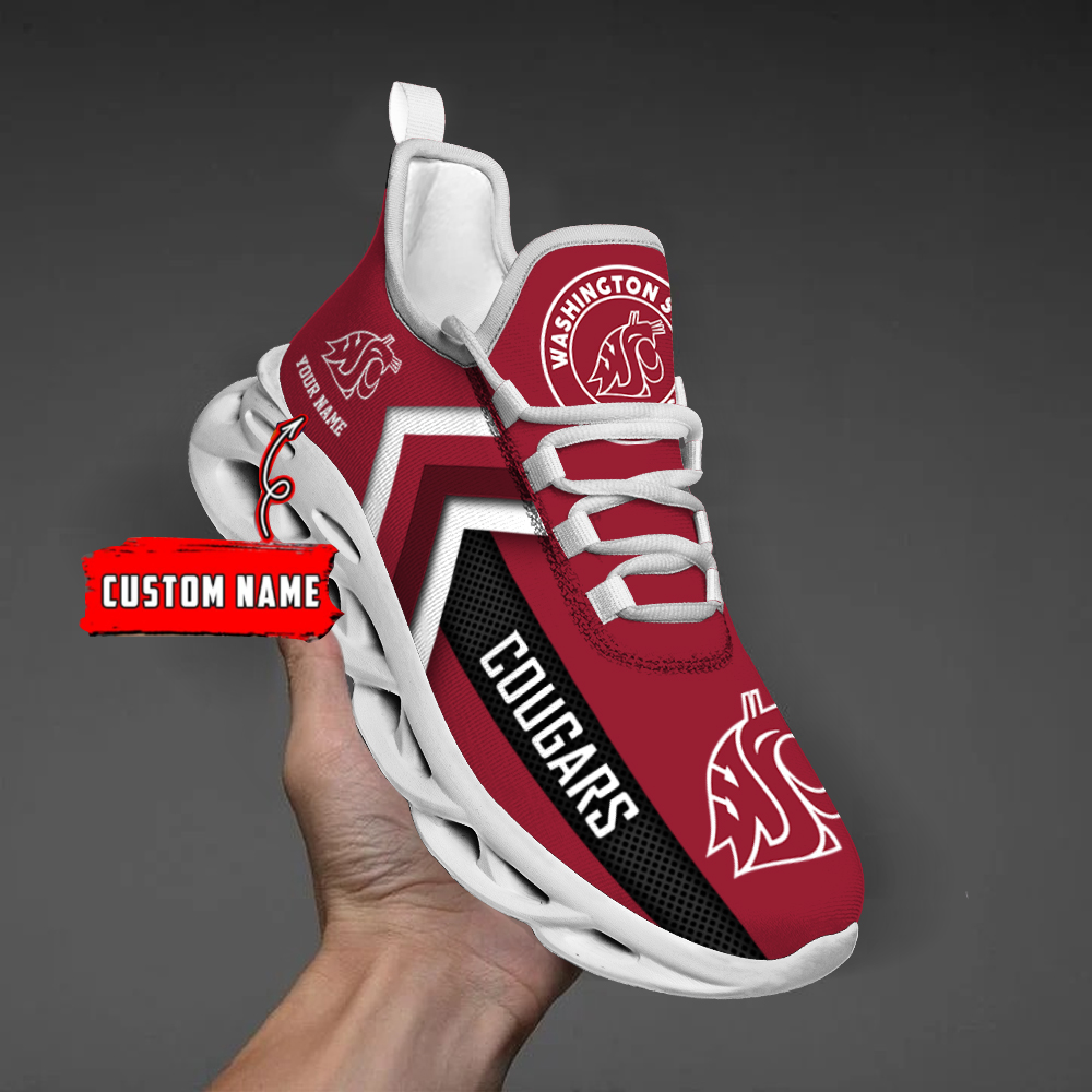 Washington State Cougars Personalized Custom Name Max Soul Shoes DS003 - Famjoys Washington State Cougars Personalized Custom Name Max Soul Shoes DS003 - Famjoys
