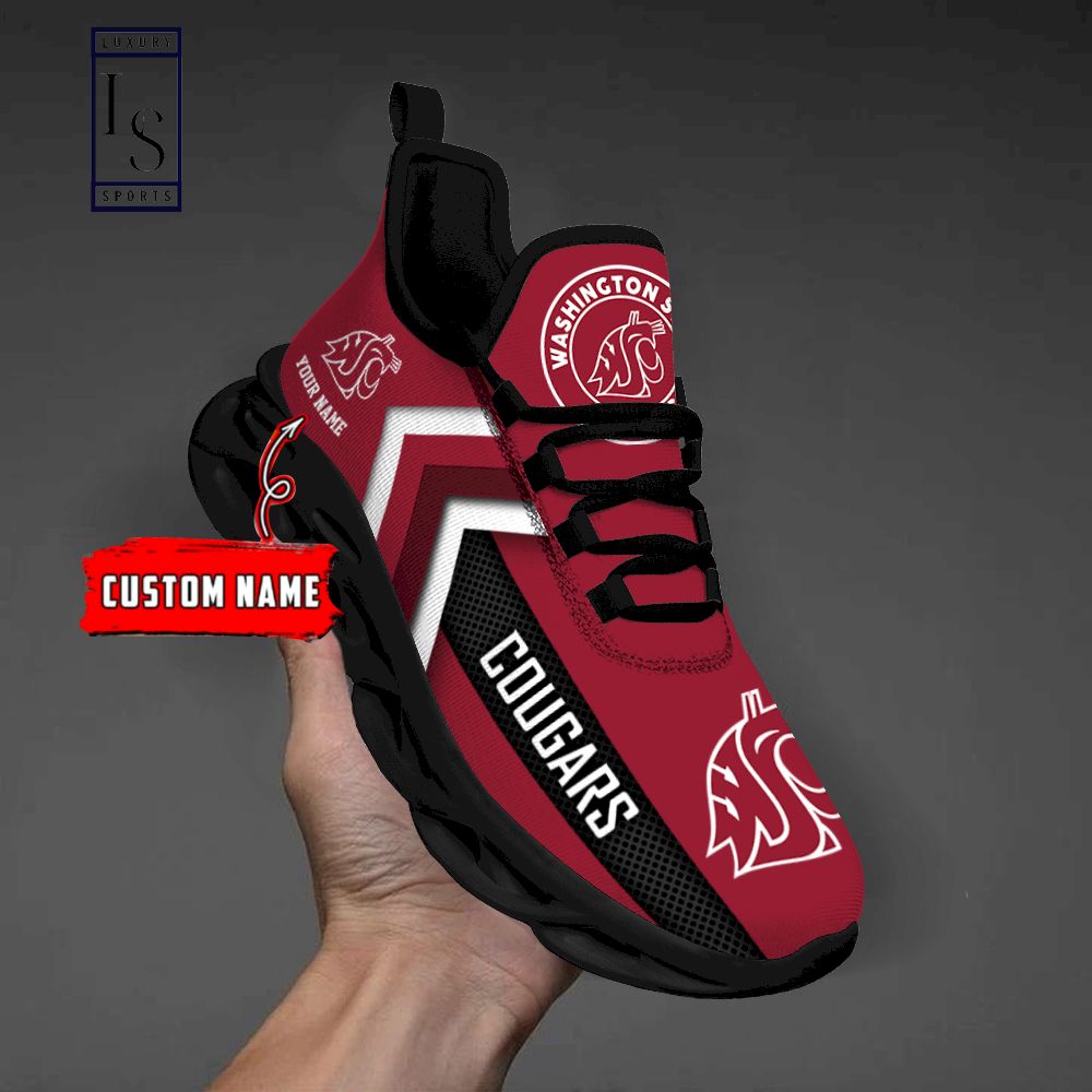 Washington State Cougars Personalized Max Soul Shoes - Famjoys Washington State Cougars Personalized Max Soul Shoes - Famjoys