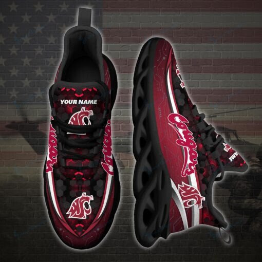 Washington State Cougars Personalized Max Soul YZ Running Sneakers 111 - Famjoys Washington State Cougars Personalized Max Soul YZ Running Sneakers 111 - Famjoys