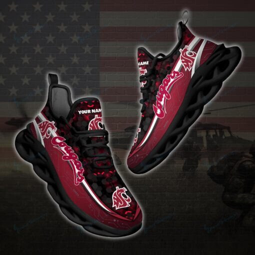 Washington State Cougars Personalized Max Soul YZ Running Sneakers 111 - Famjoys Washington State Cougars Personalized Max Soul YZ Running Sneakers 111 - Famjoys