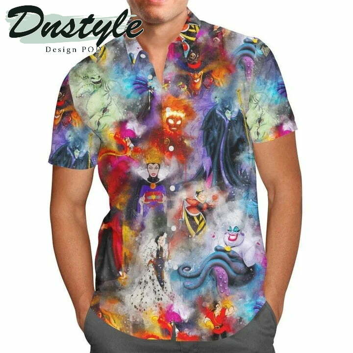 Watercolor Villains Hawaiian Shirt - Famjoys Watercolor Villains Hawaiian Shirt - Famjoys